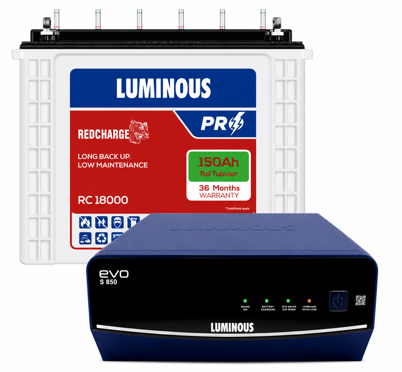 Luminous-150ah battery and EVO s850 Inverter with Exchange